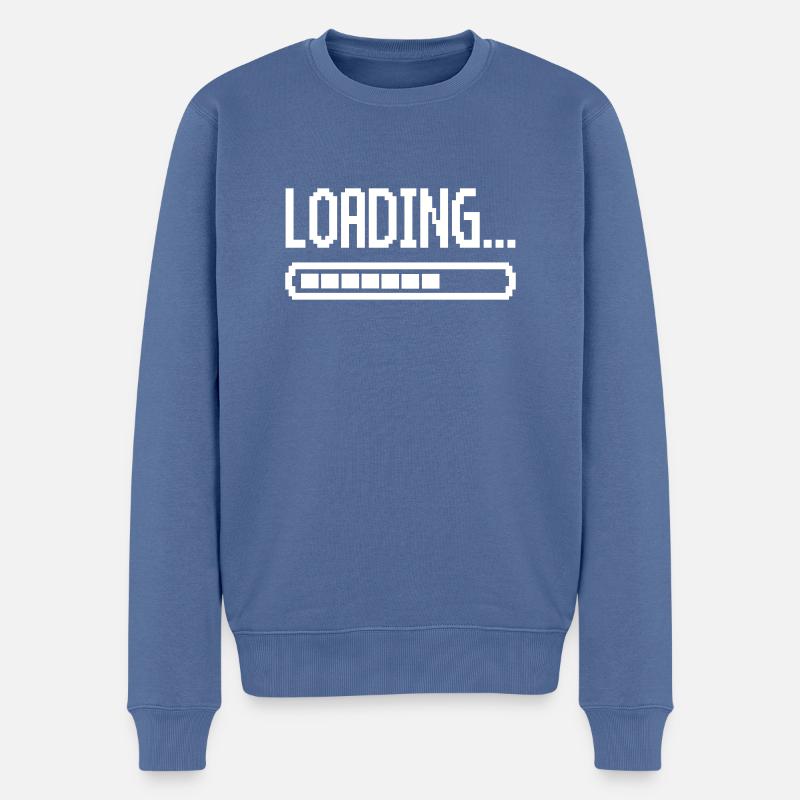loading ladebalken - Männer Premium Bio Pullover - Taubenblau