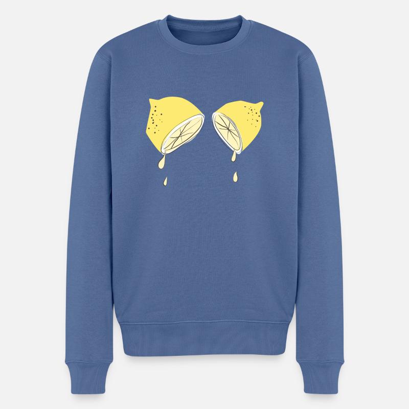 Wenn das Leben dir Zitronen gibt... - Männer Premium Bio Pullover - Taubenblau