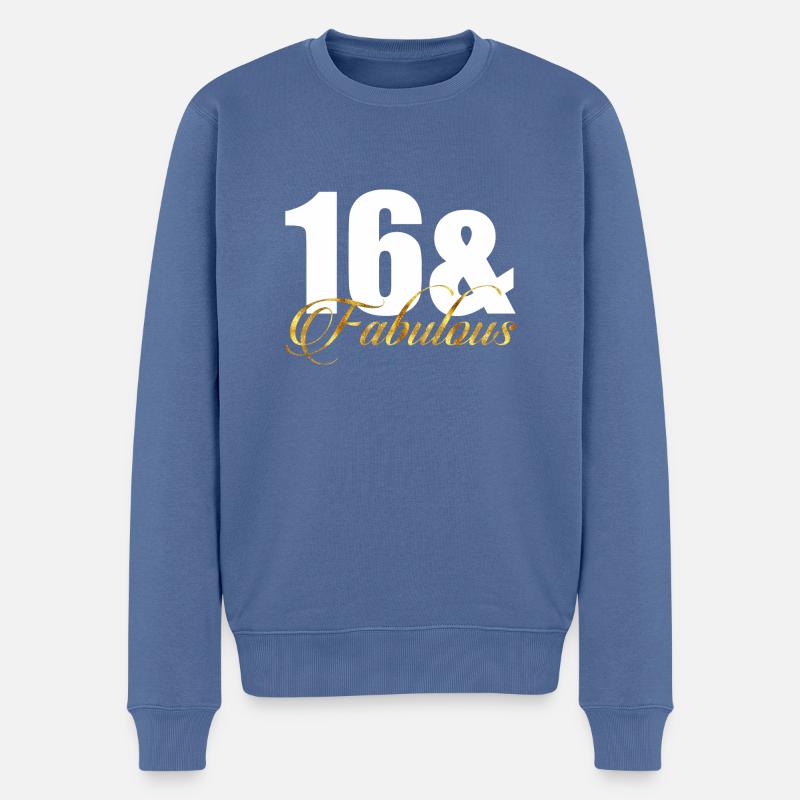 16 & Fabuleux - Pull Premium bio Homme - bleu pigeon