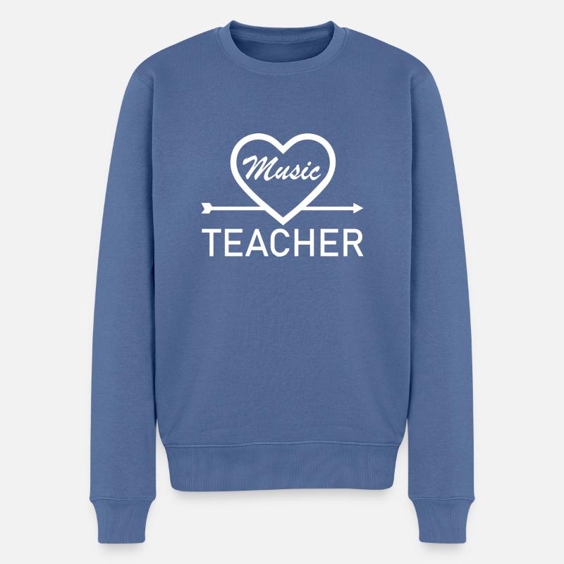 Rock and Roll Rock Music - Männer Premium Bio Pullover - Taubenblau