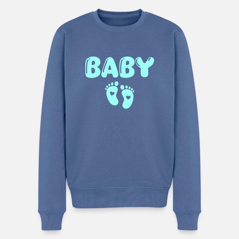 baby - Männer Premium Bio Pullover - Taubenblau