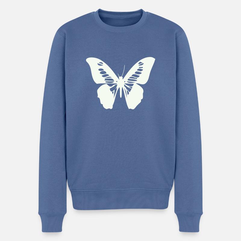 schmetterling - Männer Premium Bio Pullover - Taubenblau