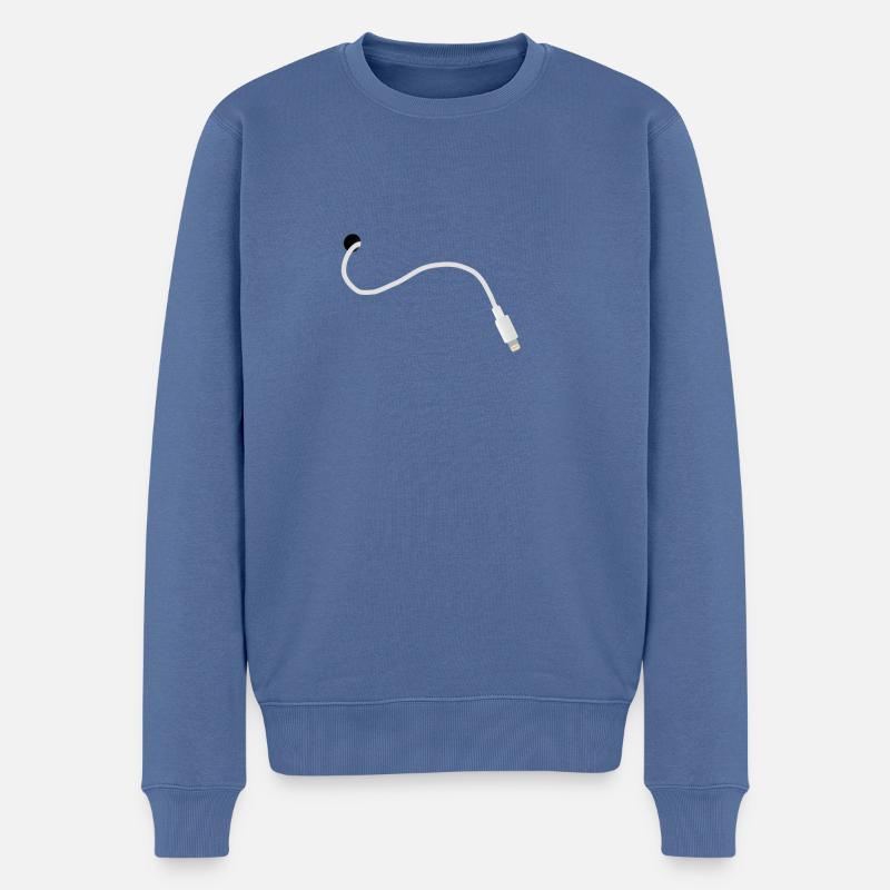 iPhone Kabel - Männer Premium Bio Pullover - Taubenblau