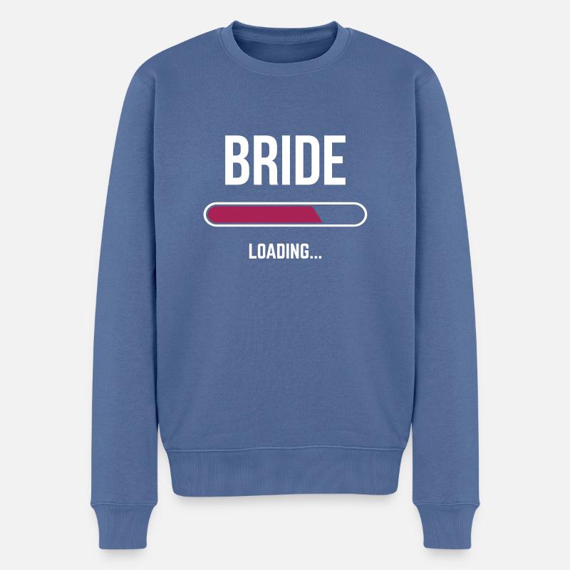 Bride loading - Männer Premium Bio Pullover - Taubenblau