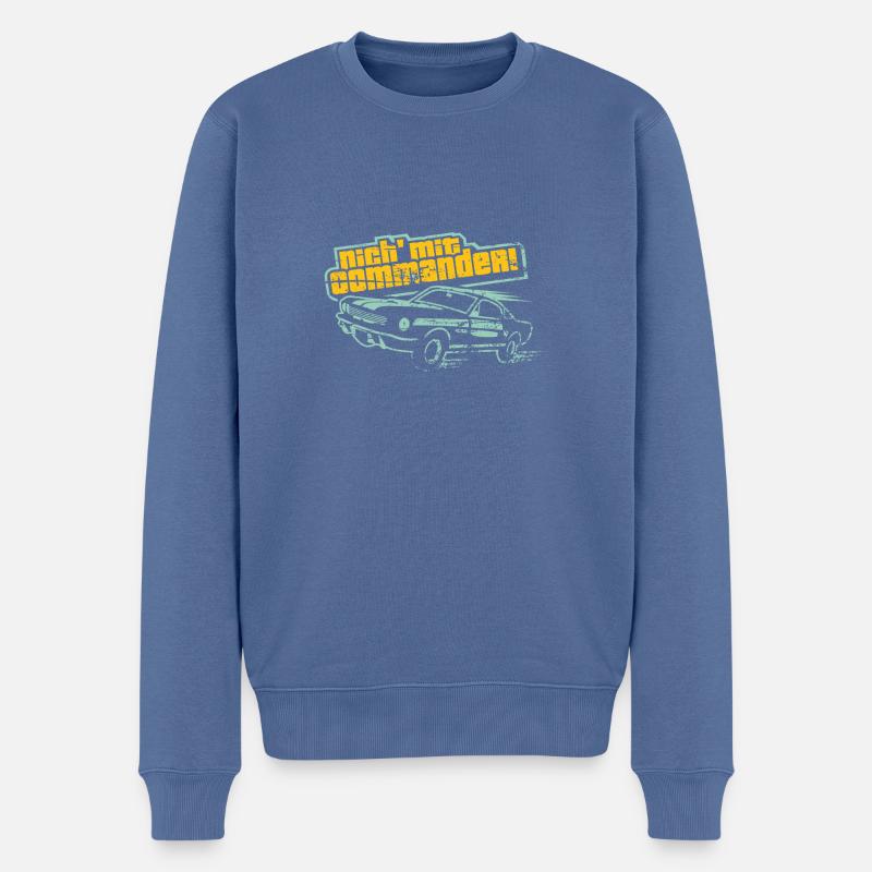 Nich' mit Commander lustiger Spruch - Männer Premium Bio Pullover - Taubenblau
