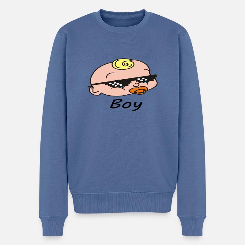 Baby Boy Kind Geschenk Idee Lieber Kinder Liebe - Männer Premium Bio Pullover - Taubenblau