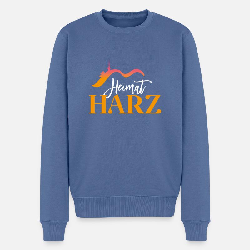 Heimat Harz Logo Version 2 - Männer Premium Bio Pullover - Taubenblau