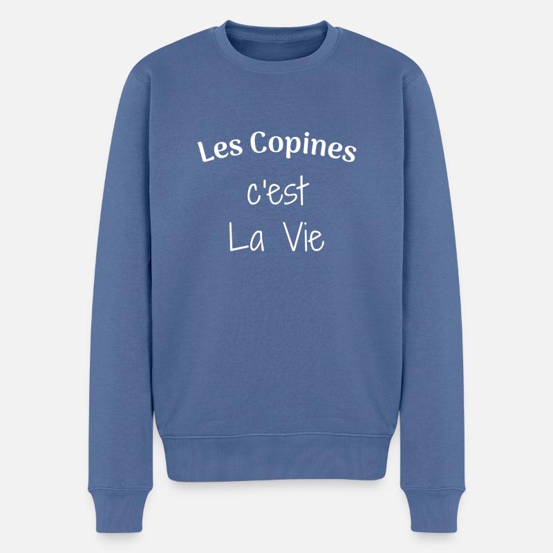 Les Copines c'est La Vie - Pull Premium bio Homme - bleu pigeon