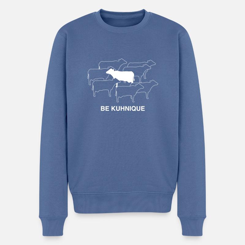 Be Kuhnique - Männer Premium Bio Pullover - Taubenblau