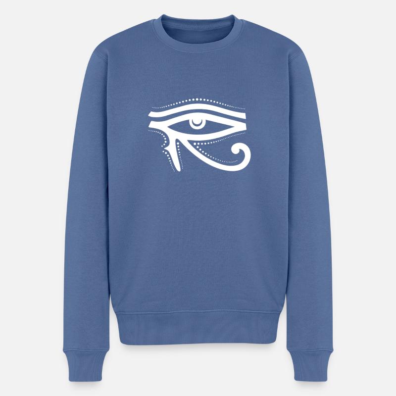 Oeil droit d'Horus - Pull Premium bio Homme - bleu pigeon