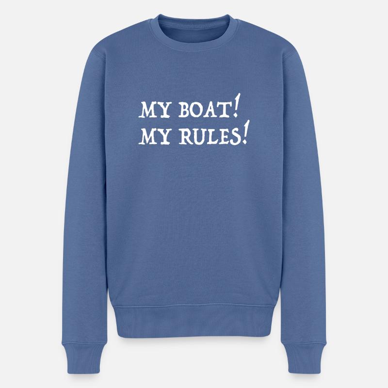 MY BOAT MY RULES - Männer Premium Bio Pullover - Taubenblau