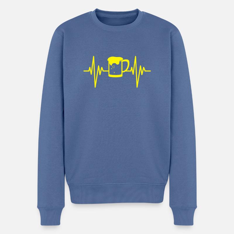 Bier Puls - Männer Premium Bio Pullover - Taubenblau