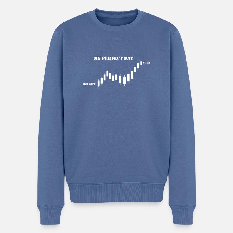 Bitcoin Trading Crypto Aktien - Männer Premium Bio Pullover - Taubenblau