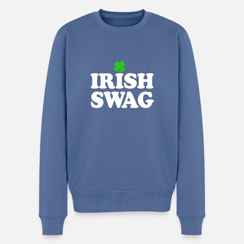 Irischer Swag - Männer Premium Bio Pullover - Taubenblau