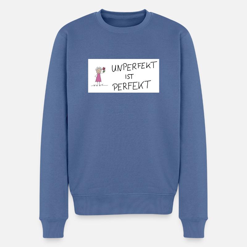 Unperfekt ist Perfekt - Männer Premium Bio Pullover - Taubenblau