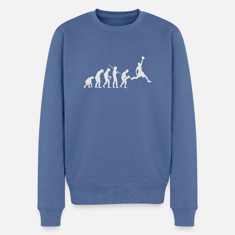 BASKETBALL EVOLUTION - Männer Premium Bio Pullover - Taubenblau