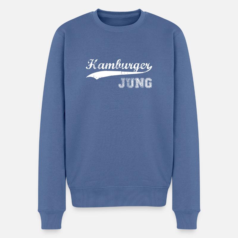 Hamburger Jung - Männer Premium Bio Pullover - Taubenblau