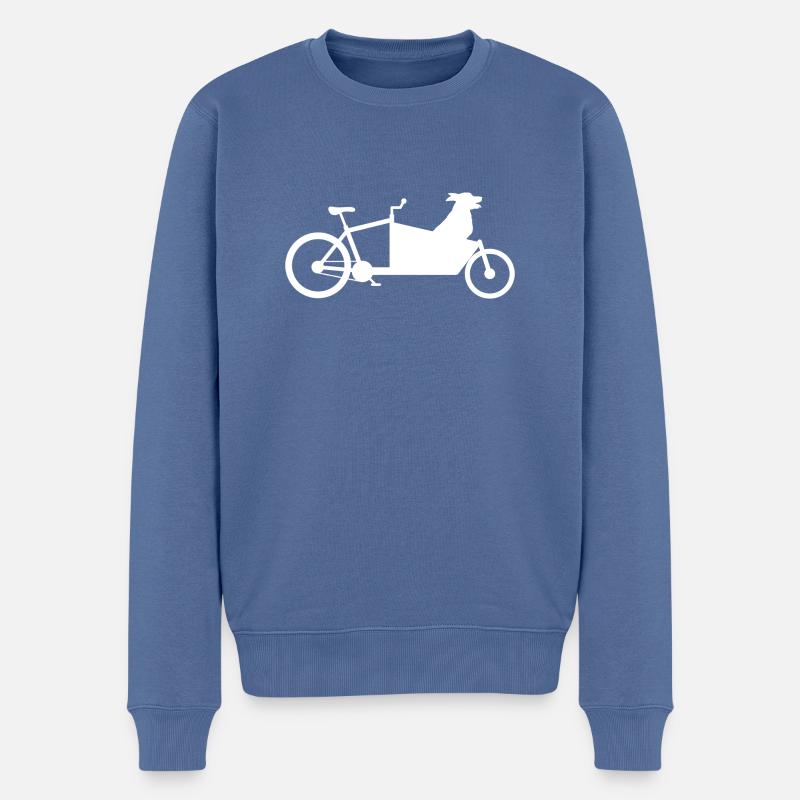 Lastenrad Hund - Männer Premium Bio Pullover - Taubenblau