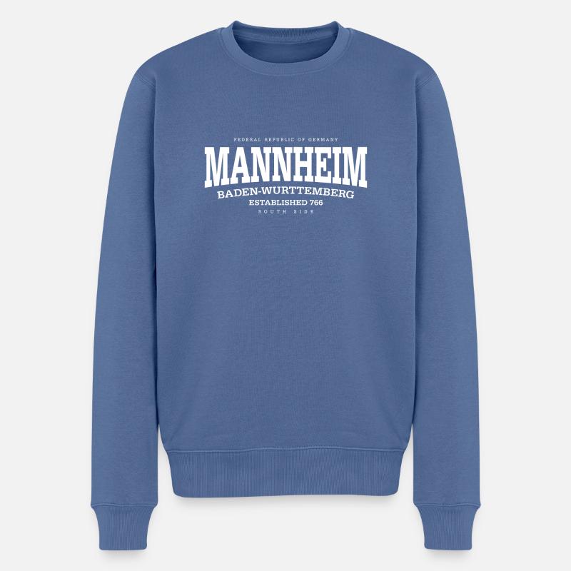 Mannheim (white Edt. '13) - Männer Premium Bio Pullover - Taubenblau