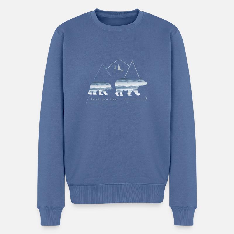 Best bro ever Bester Bruder Großer Bruder - Männer Premium Bio Pullover - Taubenblau