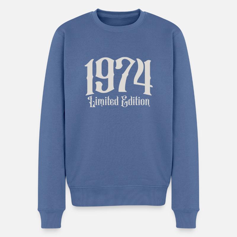 1974 Limitierte Auflage - Männer Premium Bio Pullover - Taubenblau