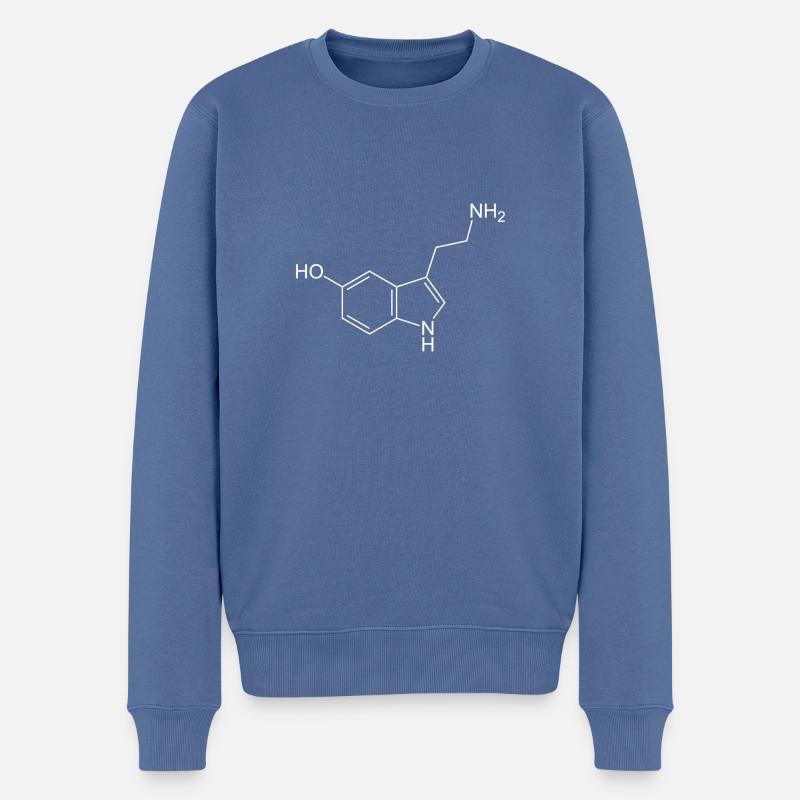Serotonin Strukturformel - Männer Premium Bio Pullover - Taubenblau
