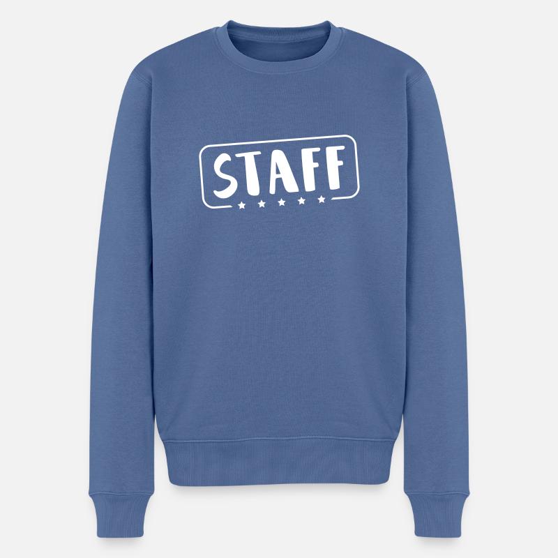 staff - Männer Premium Bio Pullover - Taubenblau