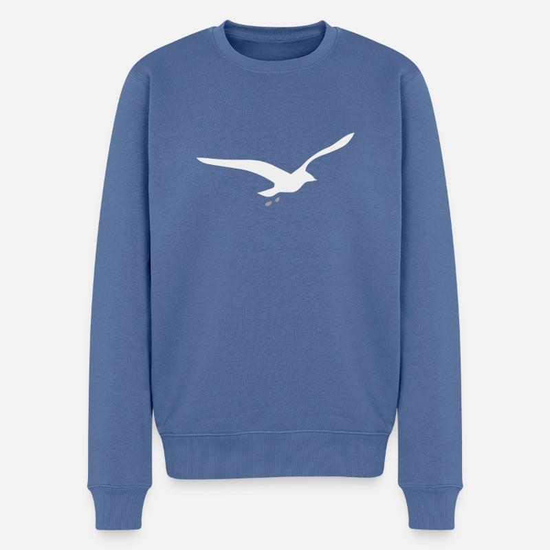 Möwe - Männer Premium Bio Pullover - Taubenblau