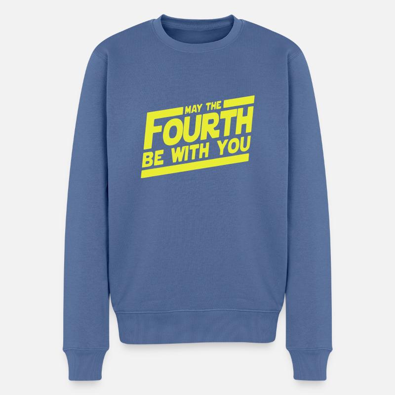 May The 4th Fourth - Männer Premium Bio Pullover - Taubenblau