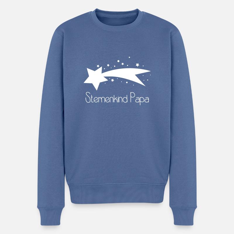 Sternenkind Papa - Männer Premium Bio Pullover - Taubenblau