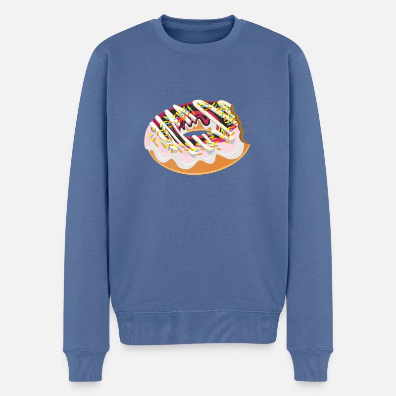 Donut Doughnut Lustiges Geschenk - Männer Premium Bio Pullover - Taubenblau