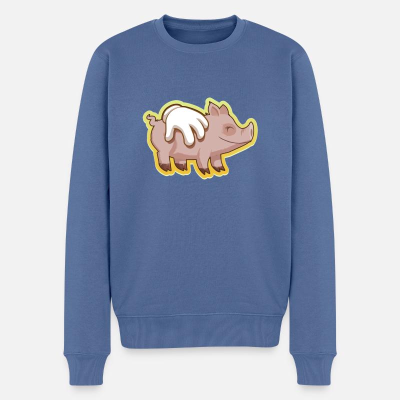 pig140 - Männer Premium Bio Pullover - Taubenblau