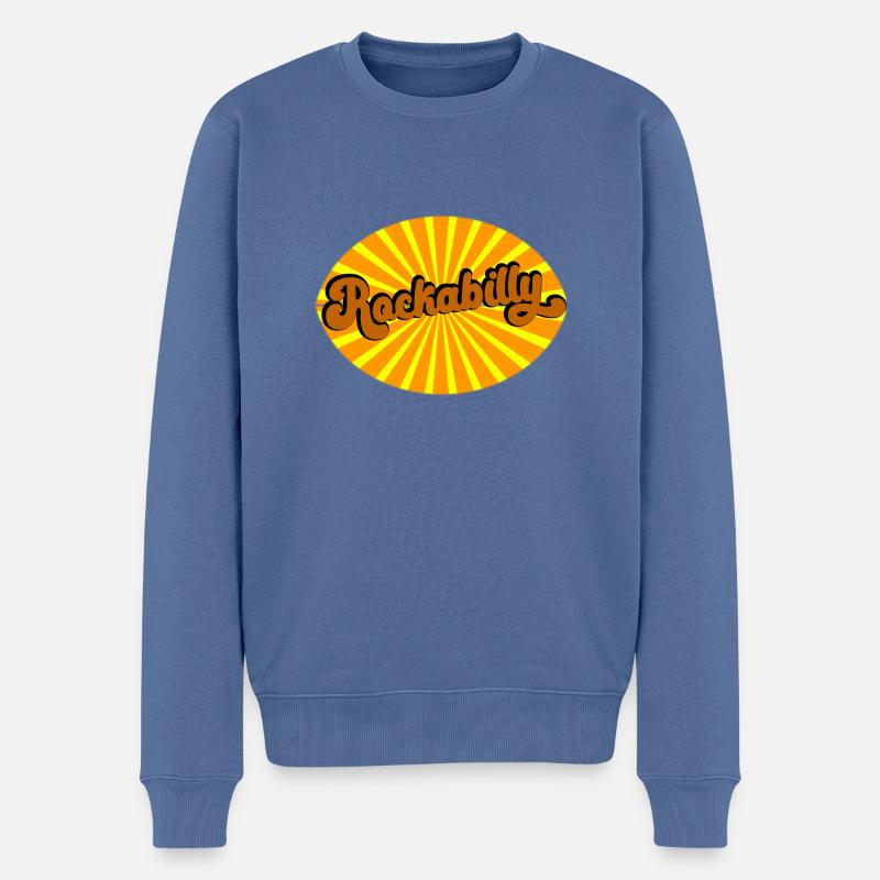 Rockabilly Vibes Retro - Männer Premium Bio Pullover - Taubenblau