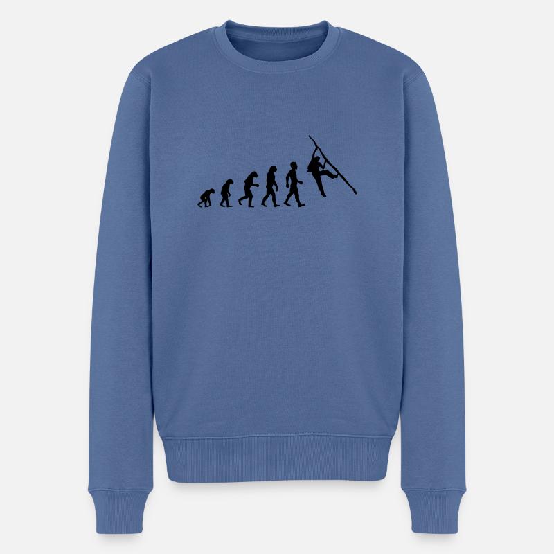 Evolution Escalade Bloc - Pull Premium bio Homme - bleu pigeon