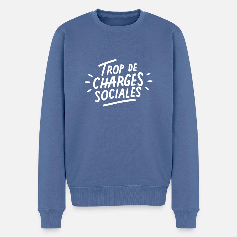 Trop de charges sociales - Pull Premium bio Homme - bleu pigeon
