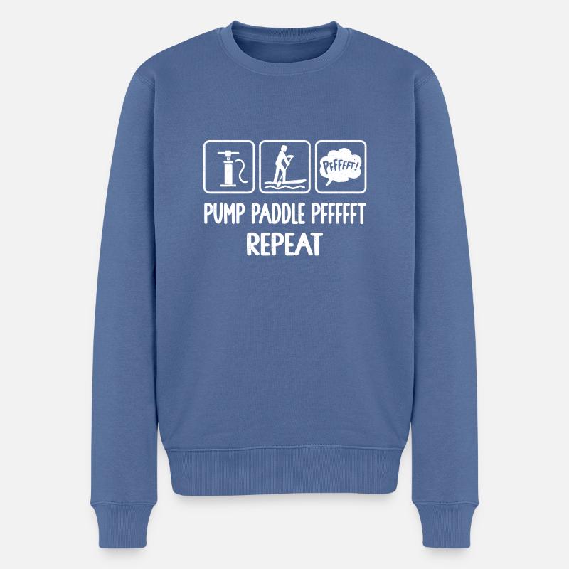 Stand Up Paddling, Stand Up Paddle, SUP Paddler, - Männer Premium Bio Pullover - Taubenblau