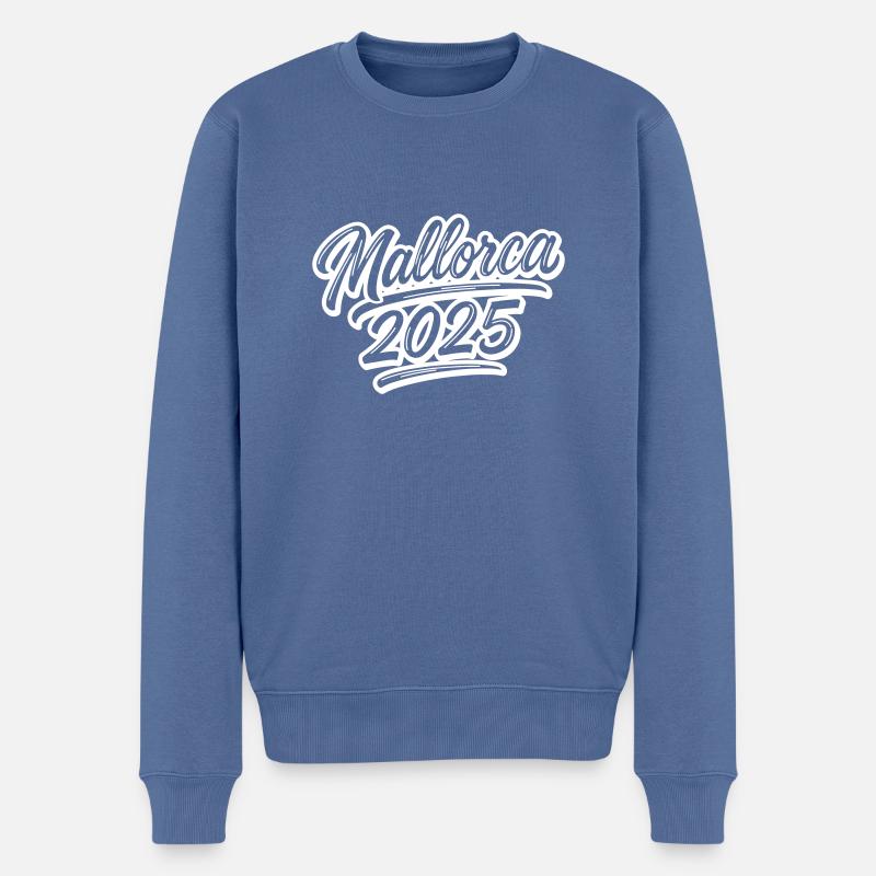 Mallorca 2025 - Männer Premium Bio Pullover - Taubenblau