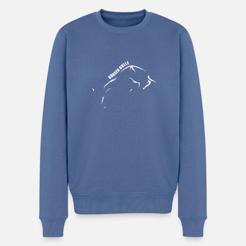 Börsen Bulle - Männer Premium Bio Pullover - Taubenblau