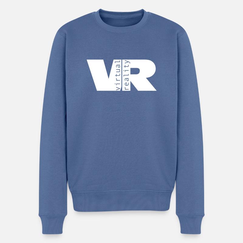 Réalité virtuelle - Pull Premium bio Homme - bleu pigeon