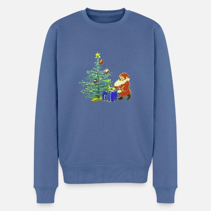 Weihnachtsmann - Männer Premium Bio Pullover - Taubenblau