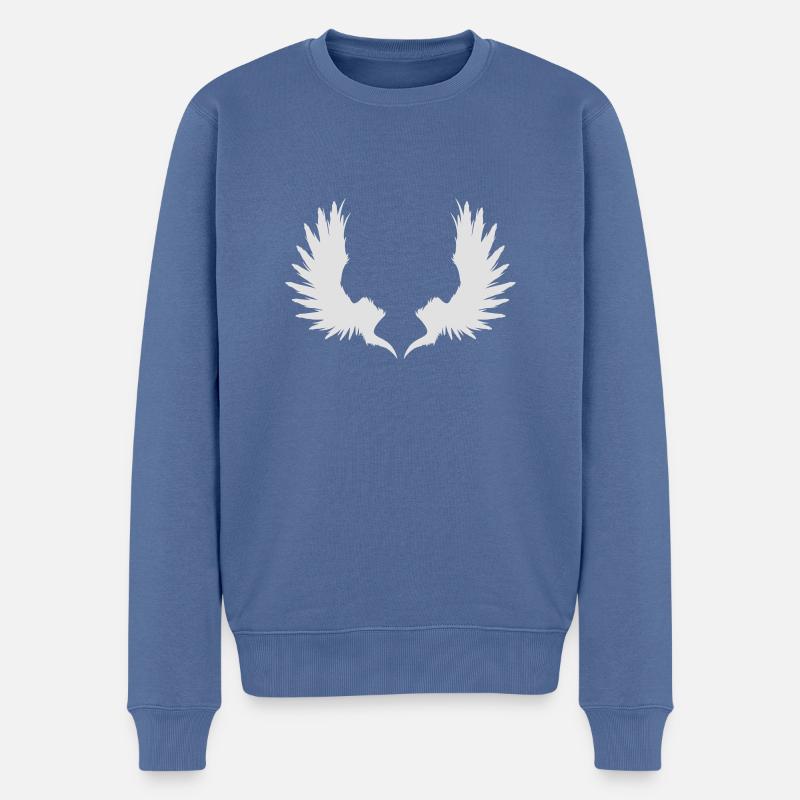 Flügel - Männer Premium Bio Pullover - Taubenblau