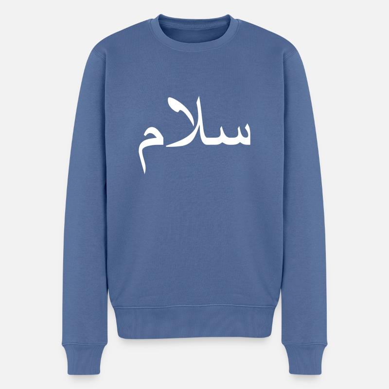 Salam - Männer Premium Bio Pullover - Taubenblau