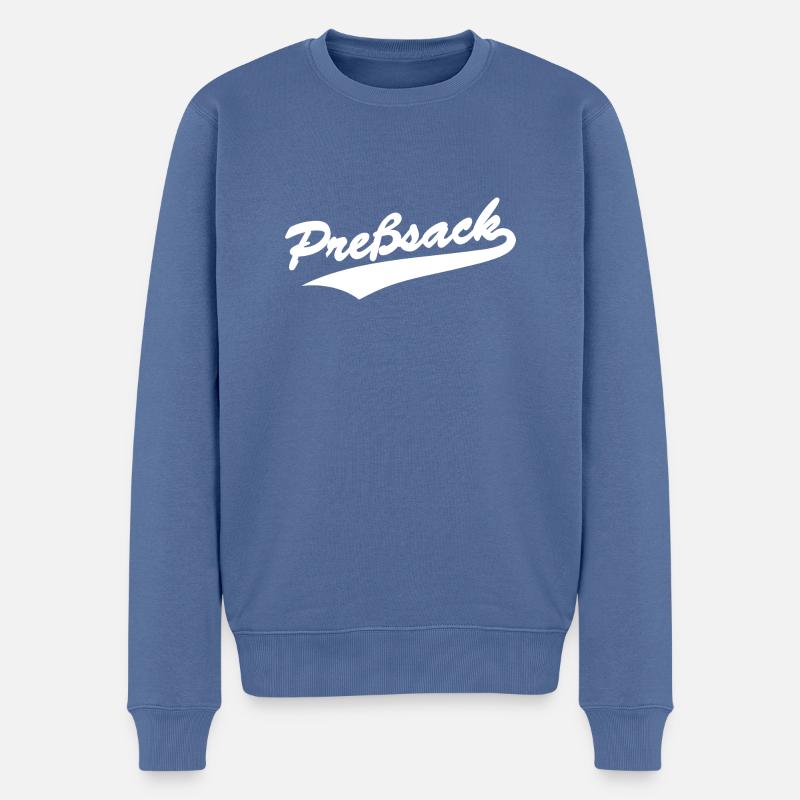 Preßsack Baseball-Style - Männer Premium Bio Pullover - Taubenblau