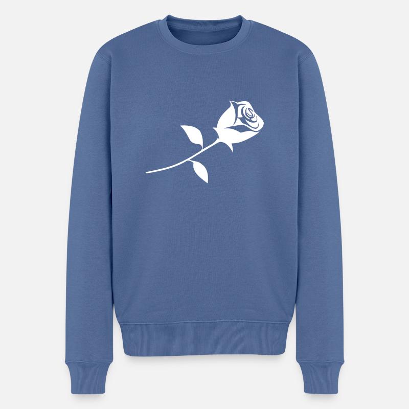 Une rose - Pull Premium bio Homme - bleu pigeon