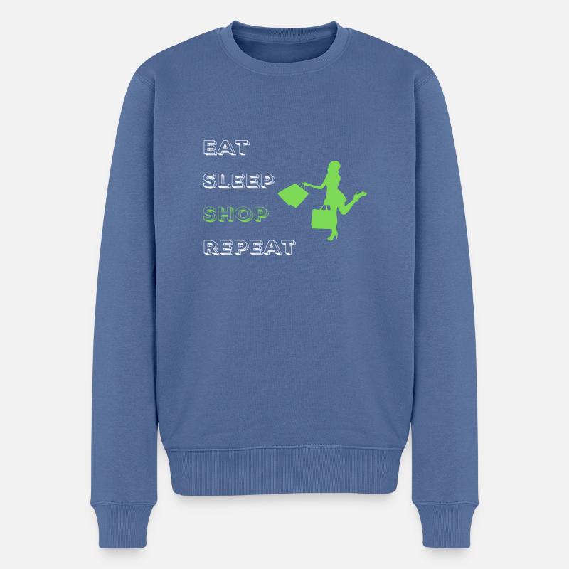 Manger Sleep Shop Répéter - Pull Premium bio Homme - bleu pigeon