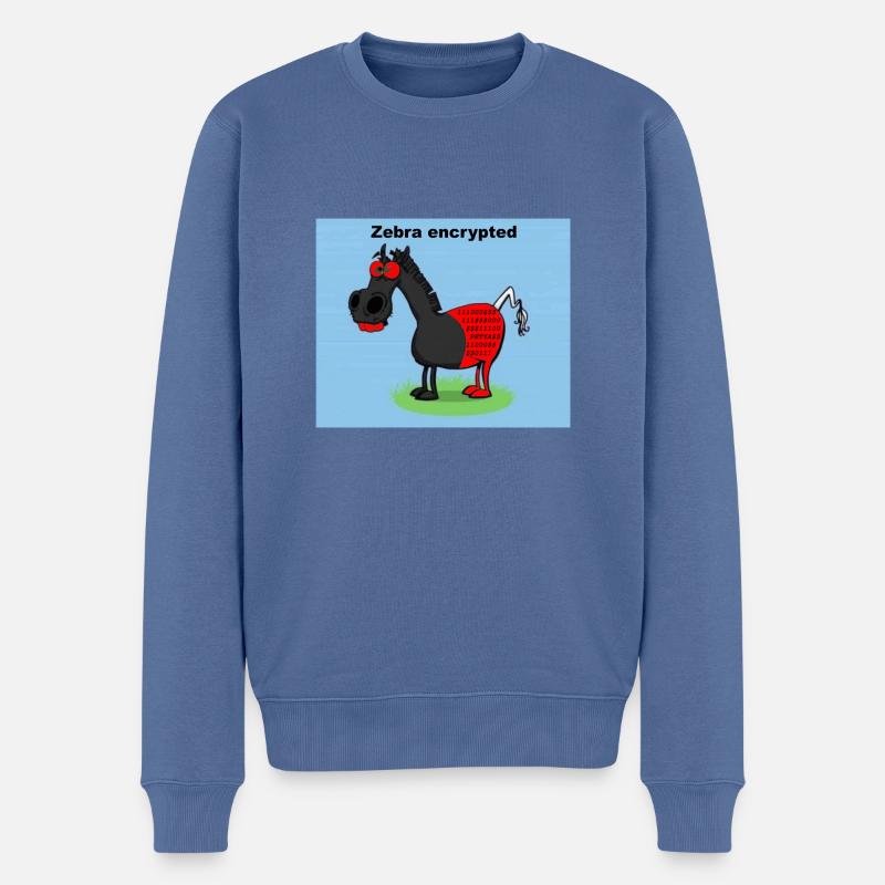 Zebra encrypted - Männer Premium Bio Pullover - Taubenblau