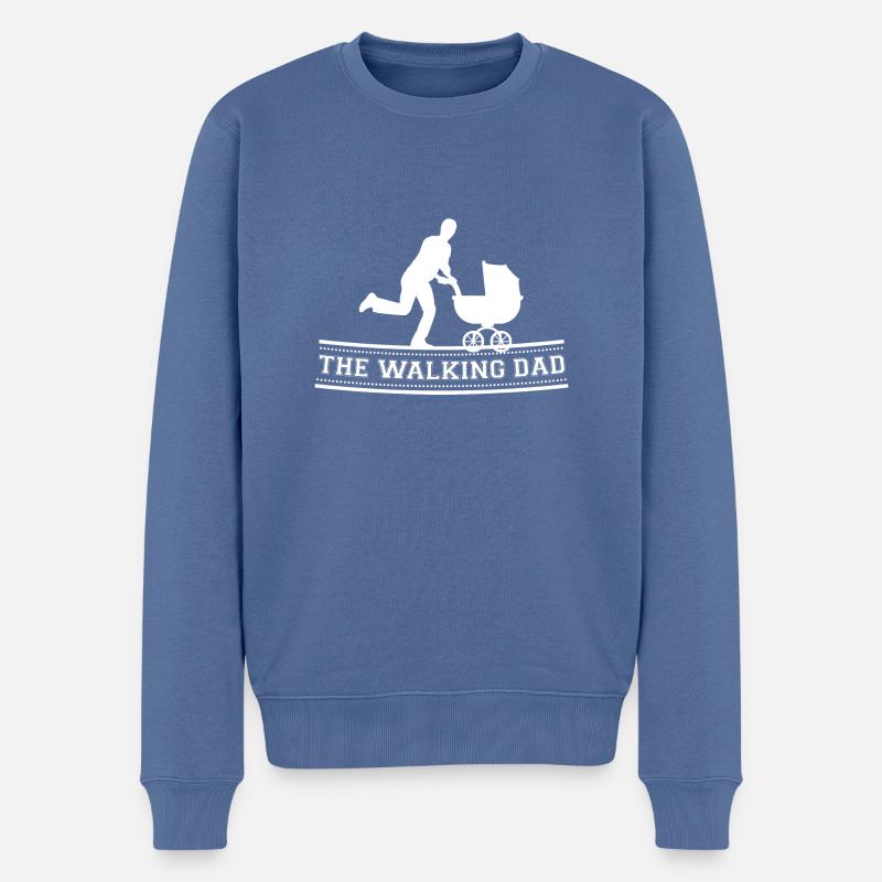The Walking Dad - Männer Premium Bio Pullover - Taubenblau