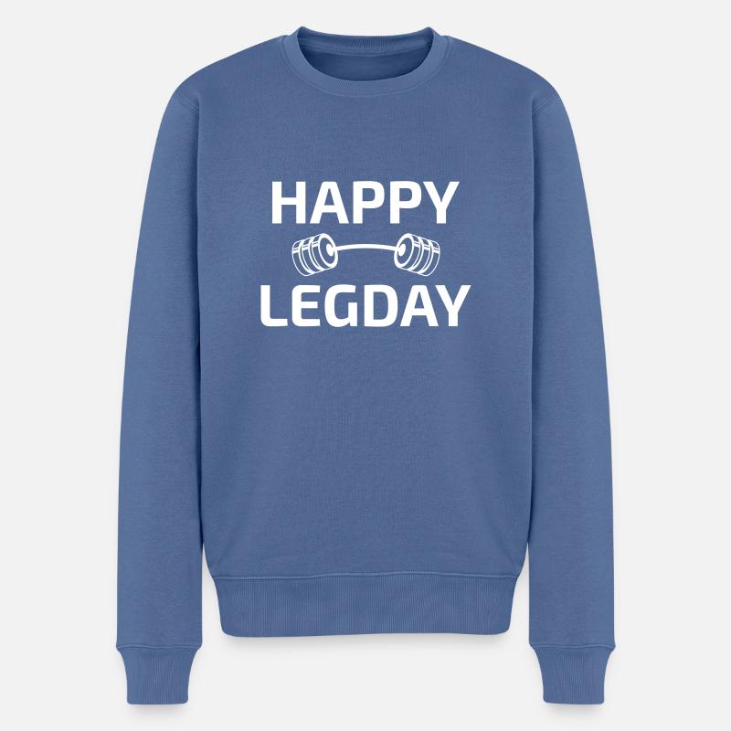 Joyeux anniversaire blanc - Pull Premium bio Homme - bleu pigeon