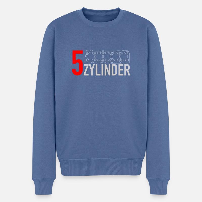 5 Zylinder - Männer Premium Bio Pullover - Taubenblau