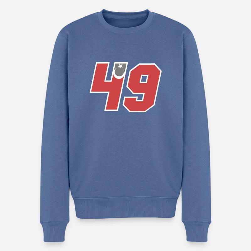 Muş - Männer Premium Bio Pullover - Taubenblau